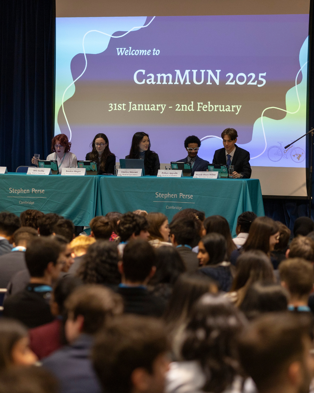 Cambridge Model United Nations opening ceremony with students and key speaker