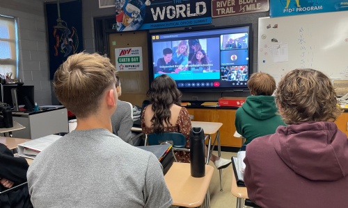 Our students presenting our latest veg growing experiment ideas to Pontiac High school Illinois 